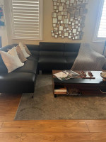 Leather sofa and coffee table
