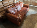 Genuine Brown Leather Sofa
