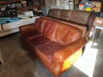 Genuine Brown Leather Sofa