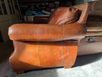 Genuine Brown Leather Sofa