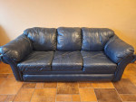Blue leather sofa