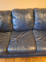 Blue leather sofa