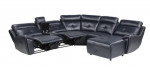 *NEW_6-Piece Dark Navy Blue Reclining Sectional Sofa w/ Right Chaise