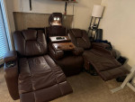 Man-Den Triple Power Reclining Sofa & Chair Set