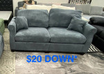 All New Gray Corduroy Sofa (Finance and Delivery)