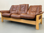 Ekornes Sofa Leather Buckingham 3 Seater Stressless Recliner Couch