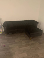 Black Velvet Sofa