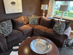 Microfiber sectional sofa- dark brown