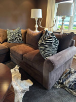 Microfiber sectional sofa- dark brown