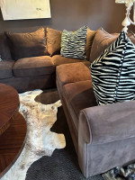 Microfiber sectional sofa- dark brown