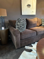 Microfiber sectional sofa- dark brown