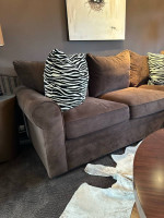 Microfiber sectional sofa- dark brown
