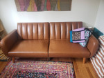 Brittany Faux Leather convertible sofa