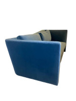 Blue Velvet Custom Low profile oak Couch Down filled sofa love seat