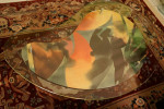 Coffee sofa table with glass top