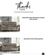 Brassville Power Reclining Sofa & Loveseat w/ Console 75% off MSRP