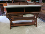 Dark Brown and Gray Top Sofa Table / Accent Table / TV Stand
