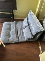 Light Blue Adjustable Video Gaming Sofa With Throw Pillows