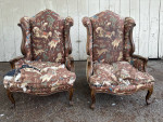 Antique Pair Of Armchairs / Sofa Chairs / Wingback Chair