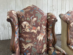 Antique Pair Of Armchairs / Sofa Chairs / Wingback Chair
