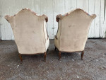Antique Pair Of Armchairs / Sofa Chairs / Wingback Chair