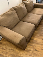 Brown fabric sofa