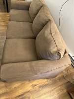 Brown fabric sofa