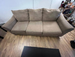 Brown fabric sofa