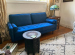 Mid Century Modern Sofa Couch Blue Velvet