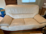 Leather love seat sofa