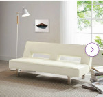 Futon ▪︎ Faux Leather Convertible Sofa ▪︎ White