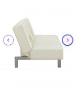 Futon ▪︎ Faux Leather Convertible Sofa ▪︎ White