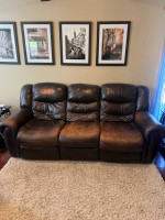 Leather Recliner Sofa / Couch