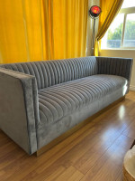 Mid Century Modern Velvet Sofa