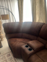 6 piece sectional sofa set with 3 recliners