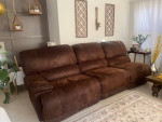6 piece sectional sofa set with 3 recliners