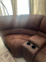 6 piece sectional sofa set with 3 recliners