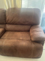 6 piece sectional sofa set with 3 recliners