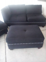 two piece black sofa