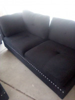 two piece black sofa