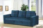 Navy Velvet Sofa Couch w/Pull-out Sleeper