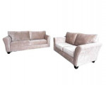 MAKE OFFER Light Taupe Velvet Finish Sofa and Loveseat