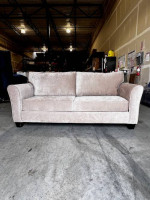 MAKE OFFER Light Taupe Velvet Finish Sofa and Loveseat