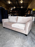 MAKE OFFER Light Taupe Velvet Finish Sofa and Loveseat