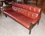 Sofa - Leather and Teak MCM  (Ekornes)