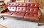 Leather and Teak MCM Sofa (Ekornes)