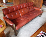 Leather and Teak MCM Sofa (Ekornes)