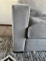 Crate and Barrel Axis 2 Seater Sofa Couch Nickel Gray Microfiber