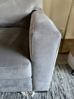 Crate and Barrel Axis 2 Seater Sofa Couch Nickel Gray Microfiber