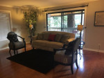 Grey and Black Armchairs and Sofa